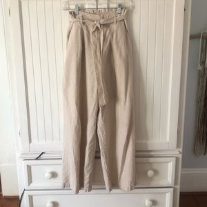 Uniqlo Belted Linen Trousers